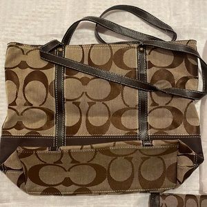 Authentic coach purse and wallet set
